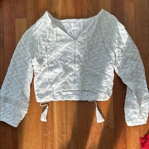 White Embroidered Women's Top